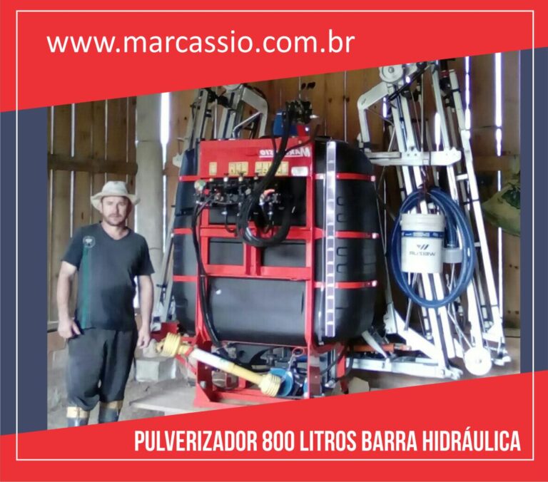 Pulverizador 800 litros com Barra Hidráulica da Marcassio