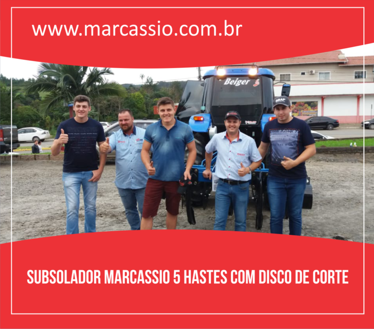 Subsolador Marcassio 5 hastes com disco de corte